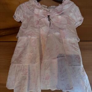 Baby Bunny Toile Ruffle Dress - 12- 18 months NWT
